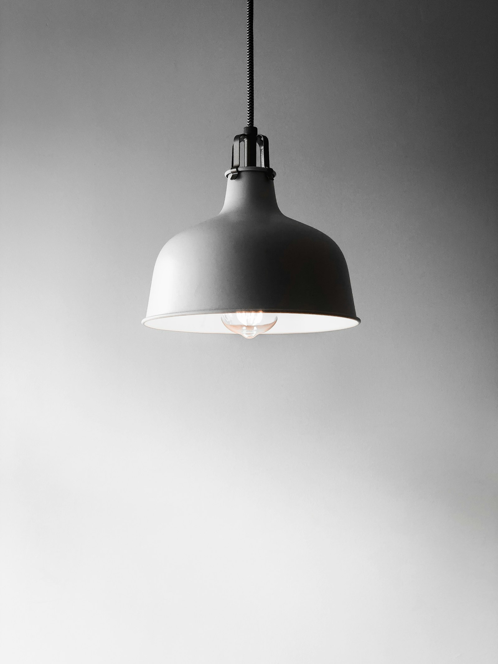 Finished pendant light fixture, cleanly installed