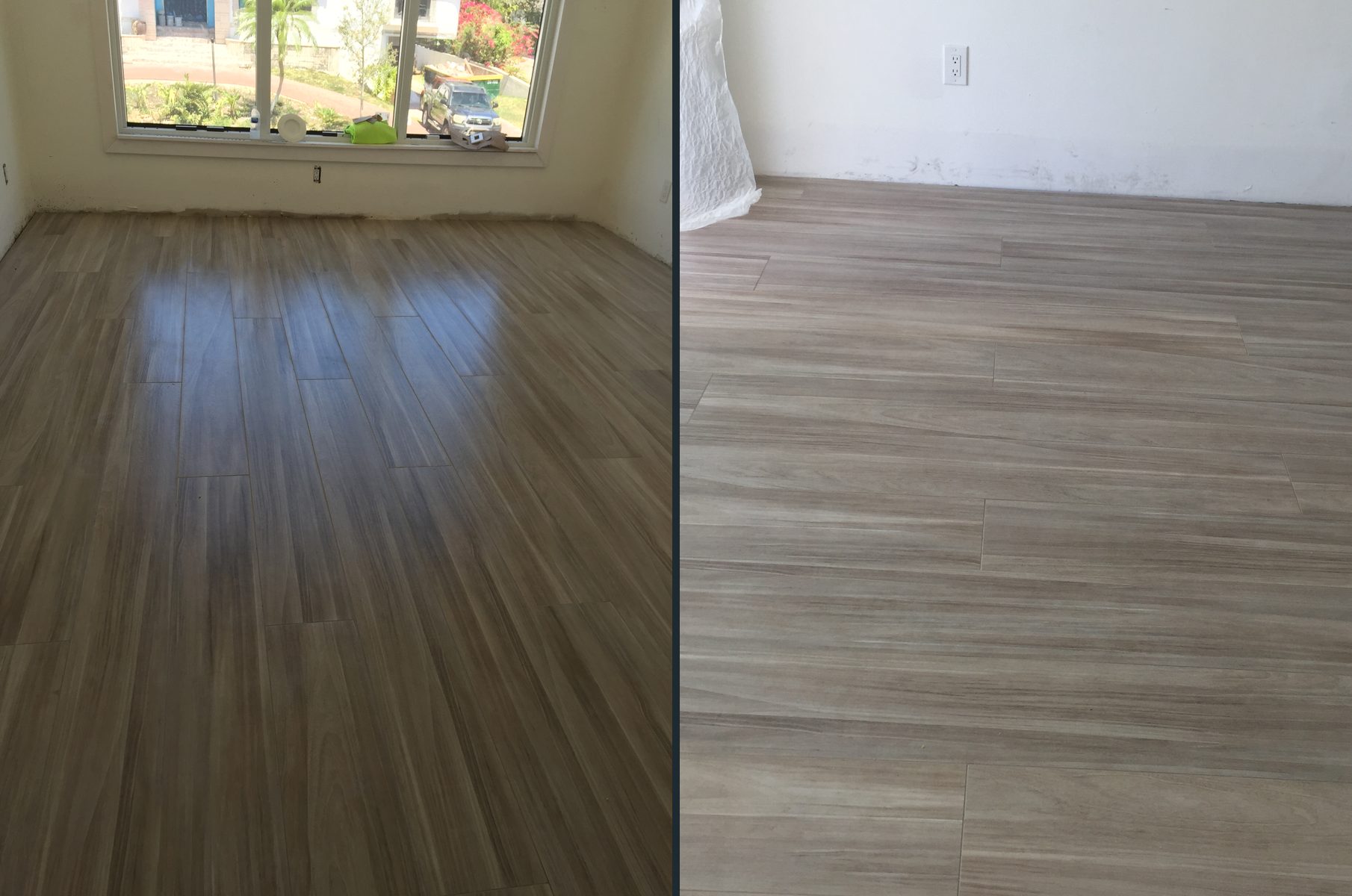 Empty rooms with new wood-look flooring and fresh white walls